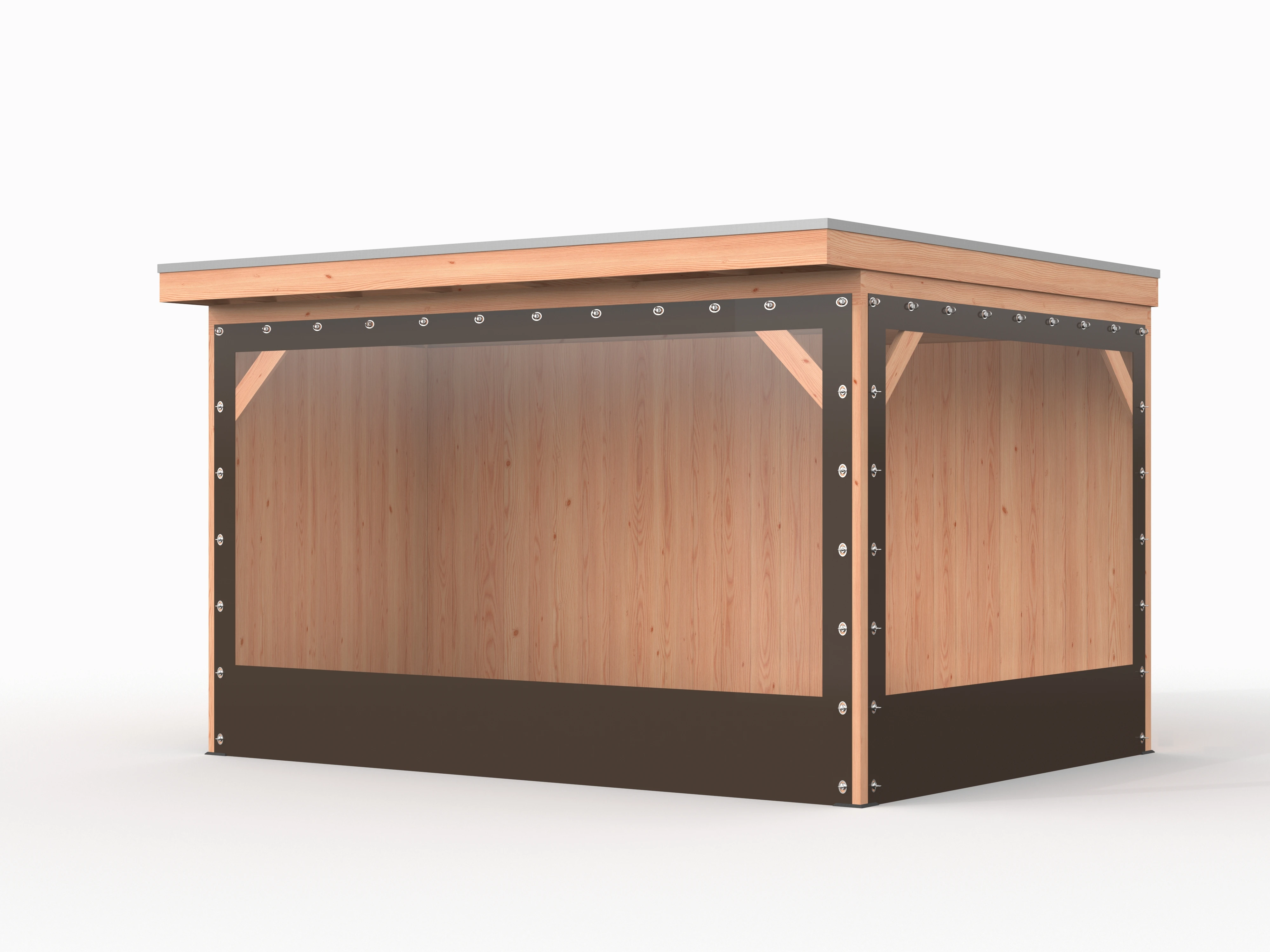 Verandazeil Overkapping Wand Taupe - Lengte 400 cm - Afbeelding 1